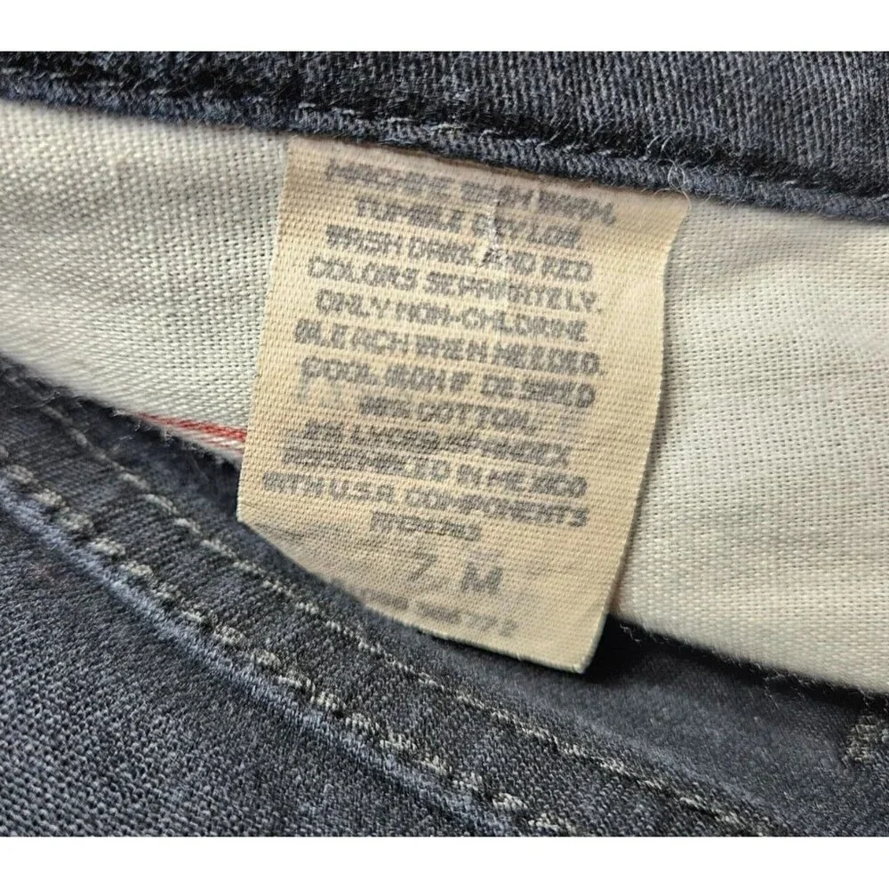 (3/$35) Lee Dungarees Juniors Size 7 Flare Pockets Black Denim Jeans - Picture 6 of 11